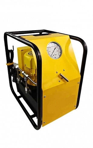 HPEW-1500-N Насосная станция для домкратов тензорных 150 МПа, 2,5/0,3 л/мин, бак 7 л, с пультом и ручным распред., защит. рама, 220 В, 36 кг
